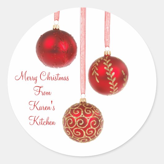 autocollant de décoration de Noël rouge (Devant)