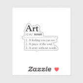 Autocollant de définition de dictionnaire d'art pe (Feuille)