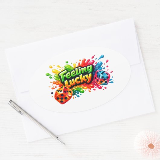 Autocollant de dés « Feeling Lucky » (Enveloppe)