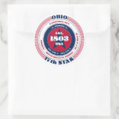 Autocollant de design Patriotic Ohio Circle (Sac)