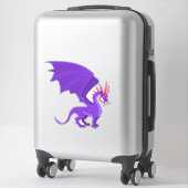 Autocollant de dessin animé de dragon violet (Sur valise)