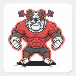 Autocollant de dessin animé de mascotte de gym Bou