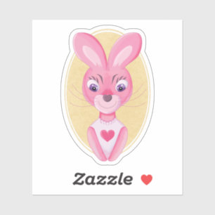 Autocollant de dessin animé de petite fille lapin