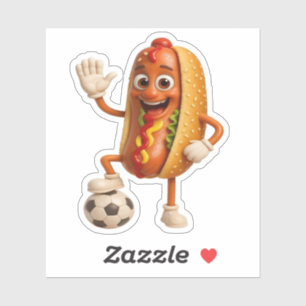 Autocollant de dessin animé de sandwich saucisse d