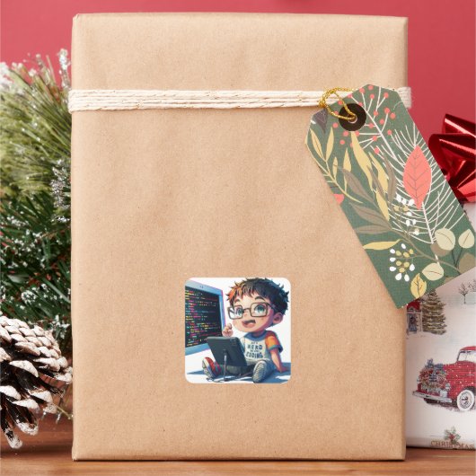 Autocollant de dessin animé 'Just A Nerd Who Love  (vacances)