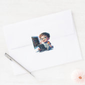 Autocollant de dessin animé 'Just A Nerd Who Love  (Enveloppe)