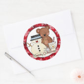 autocollant de dessin animé Noël Ours (Enveloppe)