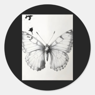 Autocollant de dessin au crayon de papillon monarq