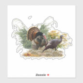 Autocollant de dinde sauvage (Feuille)