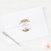 Autocollant de dîner de Thanksgiving avec feuilles (Enveloppe)