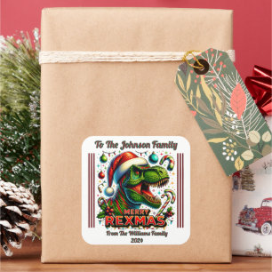 Autocollant de dinosaure pour vacances joyeuses