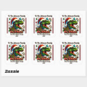 Autocollant de dinosaure pour vacances joyeuses (Feuille)