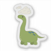 Autocollant de dinosaure rêveur mignon (Devant)