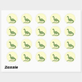 Autocollant de dinosaure vert pour enfants mignons (Feuille)