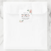 Autocollant de diplôme à chiffres floraux rose ten (Sac)