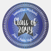 Autocollant de diplôme de l'année de la classe Blu (Devant)