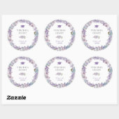 Autocollant de diplômé floral violet (Feuille)