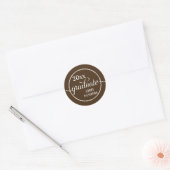 Autocollant de diplôme marron et blanc (Enveloppe)