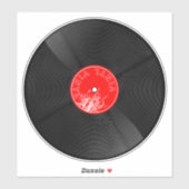 Autocollant de disque vinyle rétro (Feuille)