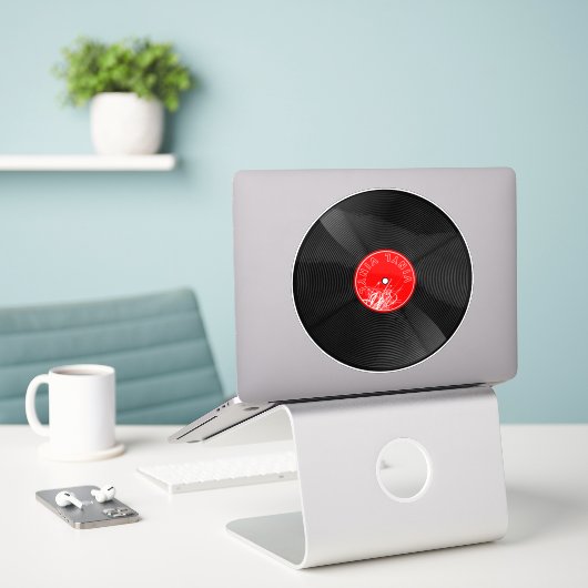 Autocollant de disque vinyle rétro (Ordinateur portable sur le bureau)