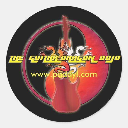 Autocollant de Dojo de dragon de guitare (Devant)