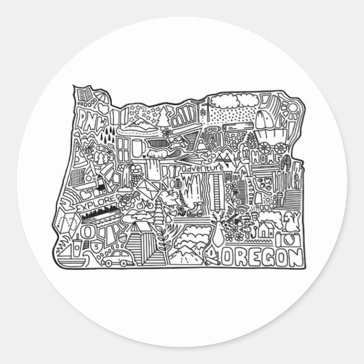Autocollant de doodle de l'Oregon (Devant)