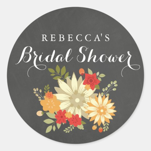 Autocollant de douche de mariage de feuillage de p (Devant)