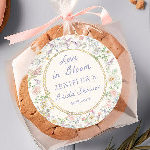 Autocollant de douche de mariage floral Love in Bl