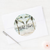 Autocollant de douche de mariée aux palmiers de pl (Enveloppe)