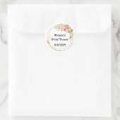 Autocollant de douche de mariée avec texte modifia (Sac)