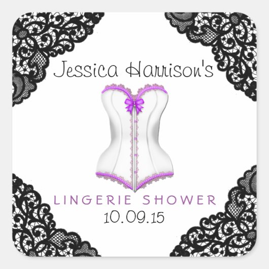 Autocollant de douche en dentelle violette et en d (Devant)