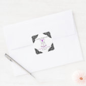 Autocollant de douche en dentelle violette et en d (Enveloppe)