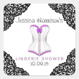 Autocollant de douche en dentelle violette et en d