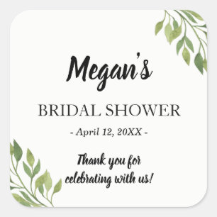 Autocollant de douche nuptiale verte   faveur merc