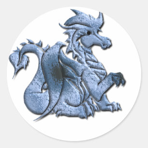 Autocollant de dragon à ailes par bleu