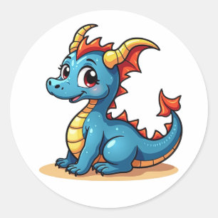 Autocollant de dragon de dessin animé charmant