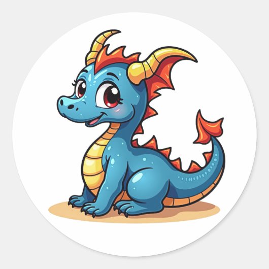 Autocollant de dragon de dessin animé charmant (Devant)