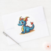 Autocollant de dragon de dessin animé charmant (Enveloppe)