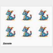 Autocollant de dragon de dessin animé charmant (Feuille)