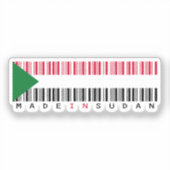 Autocollant de drapeau à code-barres Made in Souda (Recto)