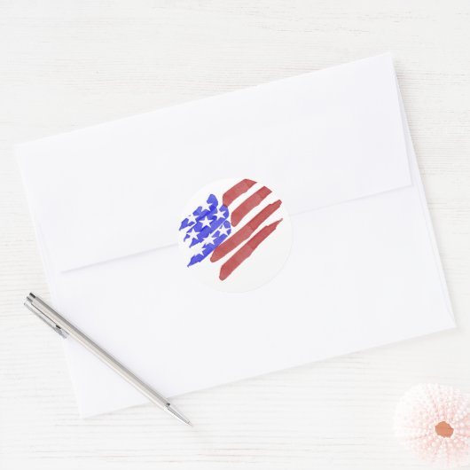 Autocollant de drapeau américain rouge blanc bleu (Enveloppe)