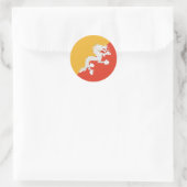 Autocollant de drapeau Bhoutan Fisheye (Sac)