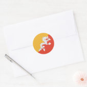 Autocollant de drapeau Bhoutan Fisheye (Enveloppe)