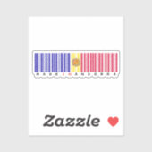 Autocollant de drapeau de code-barres Made in Ando (Feuille)