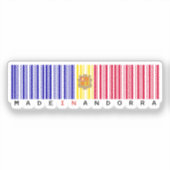 Autocollant de drapeau de code-barres Made in Ando (Recto)