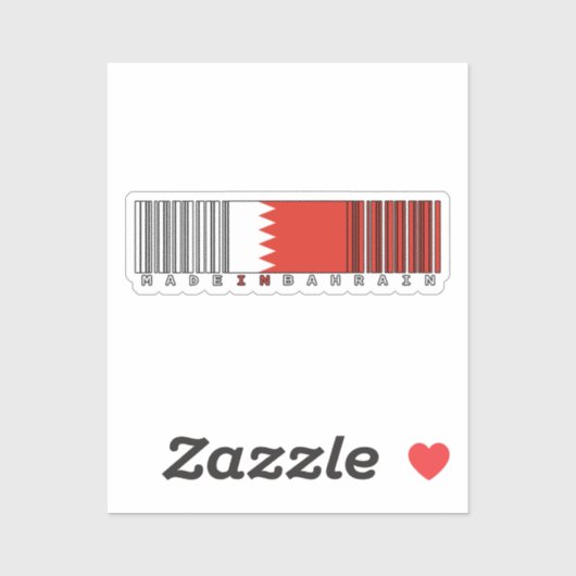 Autocollant de drapeau de code-barres Made in Bahr (Feuille)