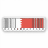Autocollant de drapeau de code-barres Made in Bahr (Recto)