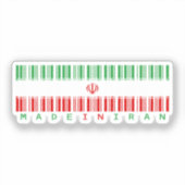 Autocollant de drapeau de code-barres Made in Iran (Recto)
