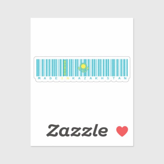 Autocollant de drapeau de code-barres Made in Kaza (Feuille)