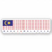 Autocollant de drapeau de code-barres Made in Mala (Recto)